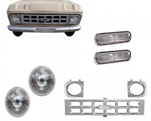 Kit Grade Radiador Par Farol e Piscas D10 C10 Veraneio /84