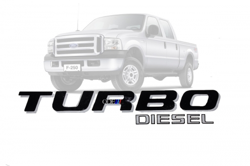 Emblema 'Turbo Diesel' F-250 Preto