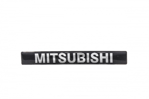 Emblema 'Mitsubishi' L200 Pajero Sport (Porta) Fundo Cinza (Resinado)