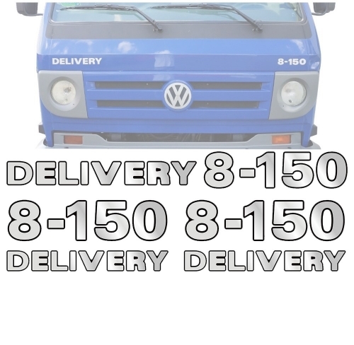 Kit Emblemas Vw 8-150 Delivery 4 Peças Resinado